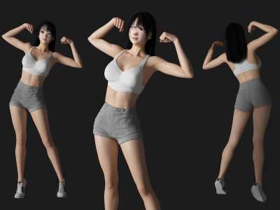 现代运动美女3D模型下载